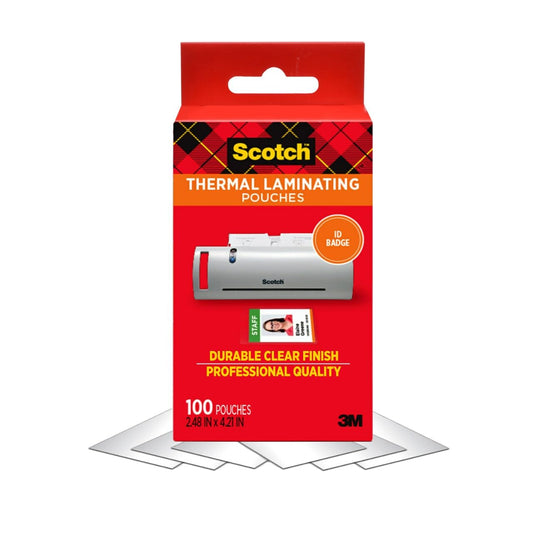 3M Scotch Thermal Laminating Pouches 2.4 x 4.2 in 100-Pack TP5852-100