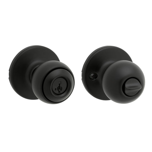 Kwikset Polo Entry Door Knob Matte Black