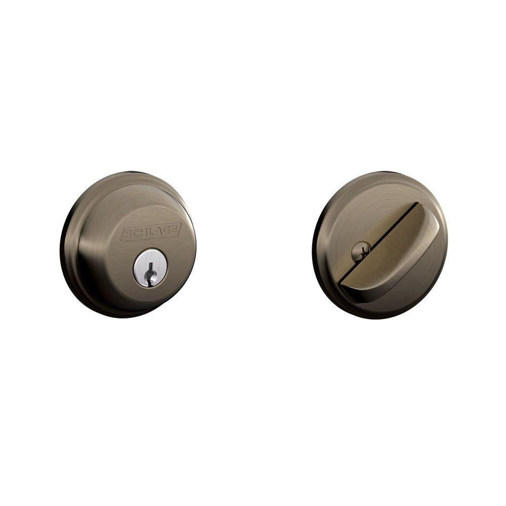 Schlage B60N620 Single Cylinder Deadbolt, Pewter