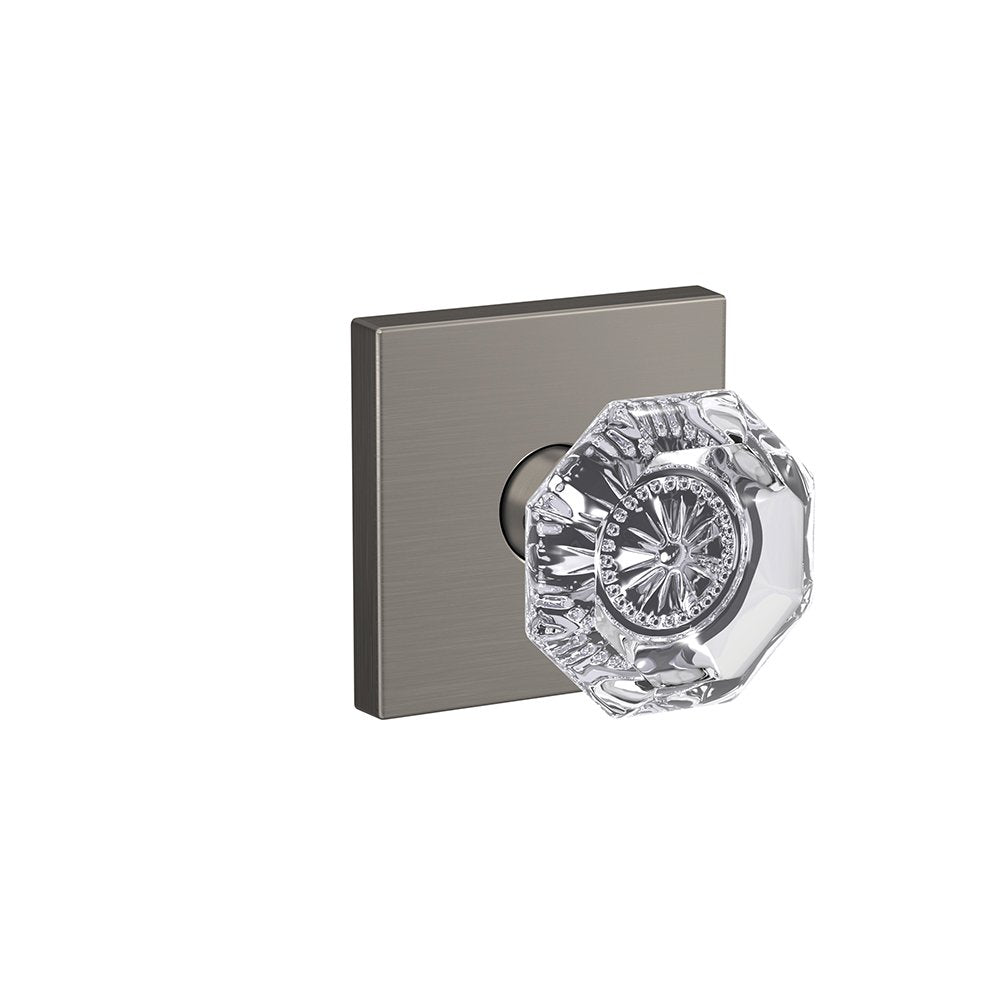 Schlage Alexandria Glass Knob FC21 Satin Nickel