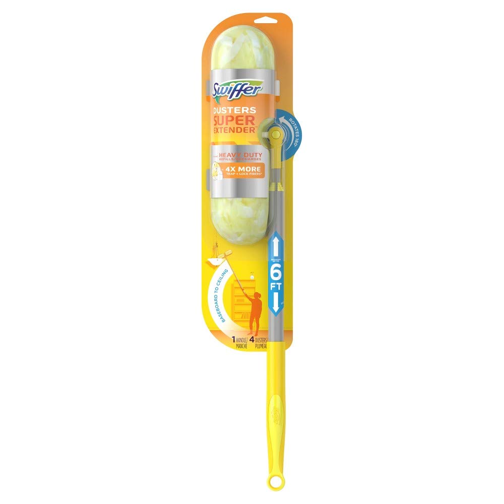 Heavy Duty Dusters with Super Extender Handle, 6 Ft Handle, 1 Handle/4 Dusters, 4/Carton 3700077326
