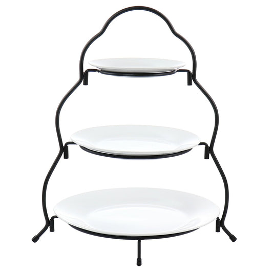 Elama 3-Tier Round Porcelain Serveware Set