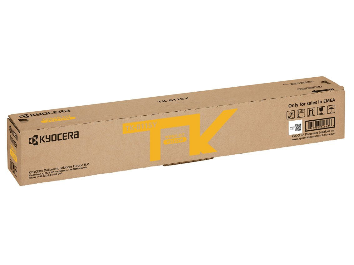 Kyocera 1T02P3AUS0 Model TK-8117Y Yellow Toner Kit For use with Kyocera ECOSYS M8124cidn and M8130cidn Color Multifunctional Printers, Up to 6000 Pages Yield at 5% Average Coverage