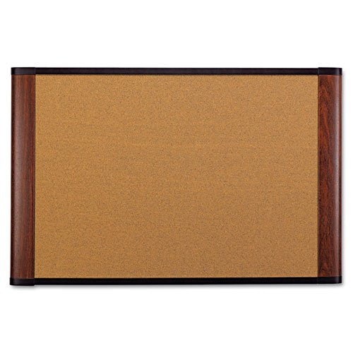 Cork Bulletin Board, 72 x 48, Mahogany Frame, Sold as 1 Each