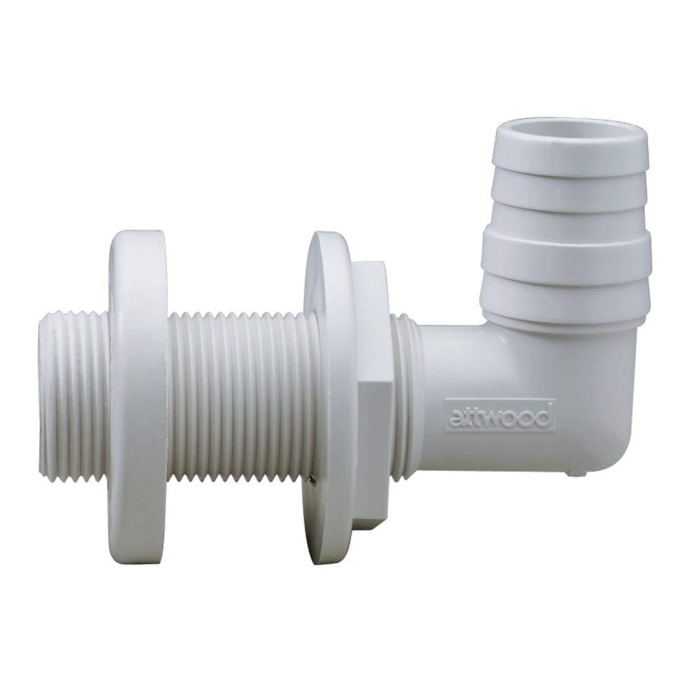 Attwood 3879-3 Thru-Hull Connector 1-1/4 in White