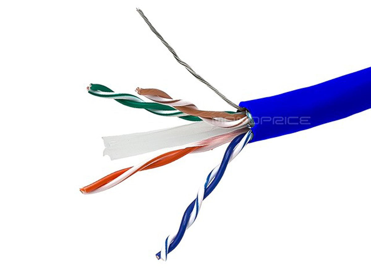CableWholesale Cat 6 1000FT Bare Copper Ethernet Cable Blue