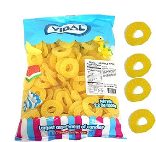Vidal Bulk Candy Pineapple Wedges 2.2 Pounds Bulk Bag