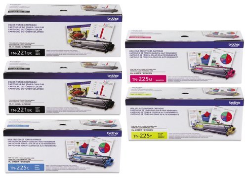 Brother TN221BK/TN225C/M/Y Toner Cartridge 5-Pack