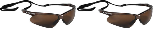 Jackson Safety V30 Nemesis Polarized Safety Glasses (2, Brown Frame with Polarized Brown Lens)