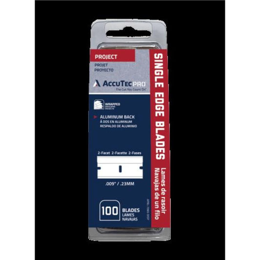 AccuTec Pro Single Edge Blade 1074 0.009in Alum Back 100-Pack