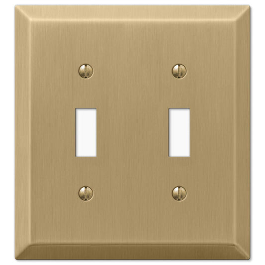 Amerelle Century Wallplate 2 Toggle Brushed Bronze 1-Pack