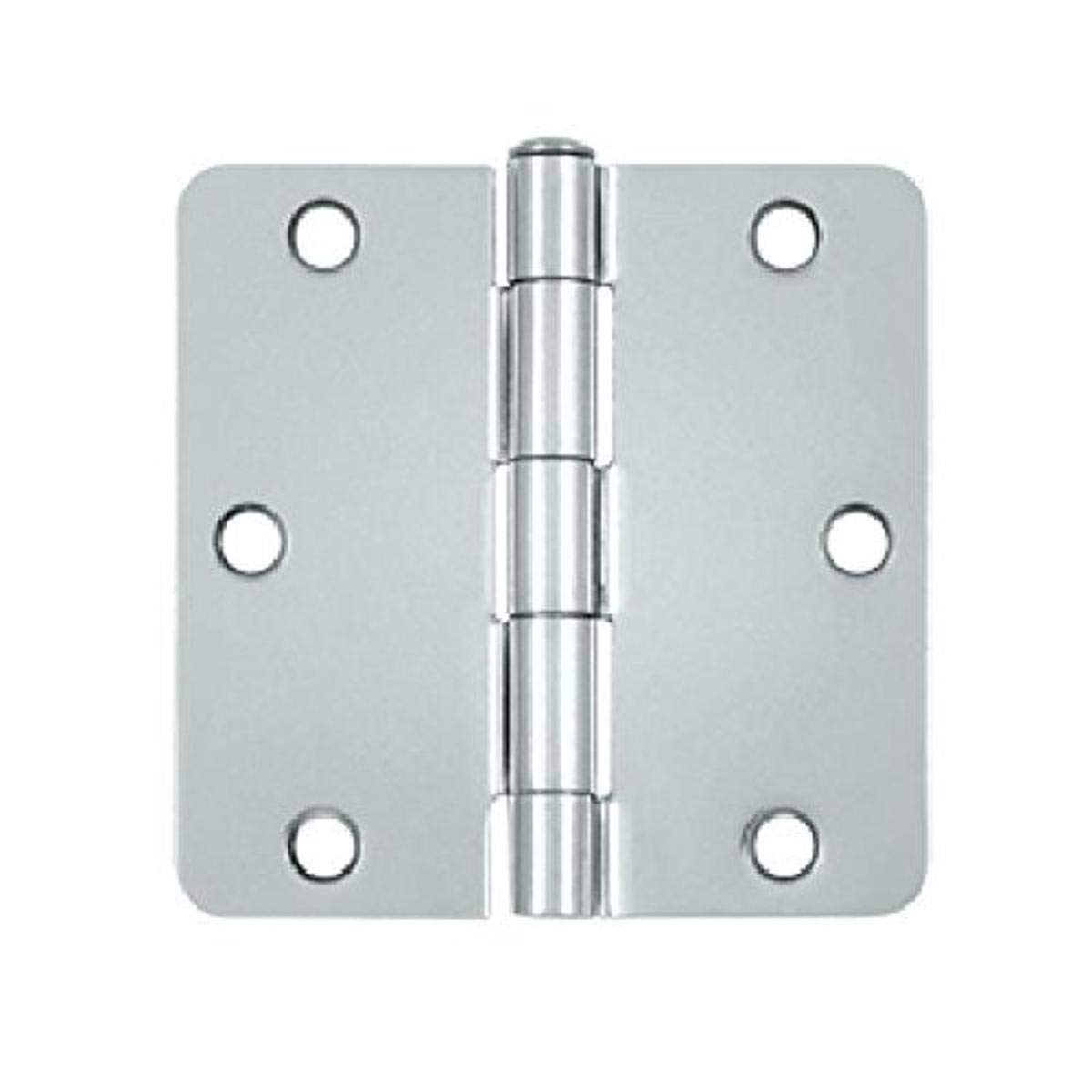 Deltana S35R426 Polished Chrome 3 1/2 x 3 1/2 x 1/4 inch Radius Hinge Residential Thickness