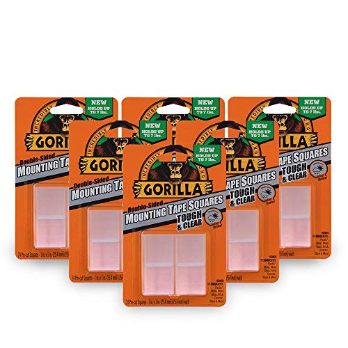 Gorilla Clear Mounting Tape Squares 1 in 6-Pack