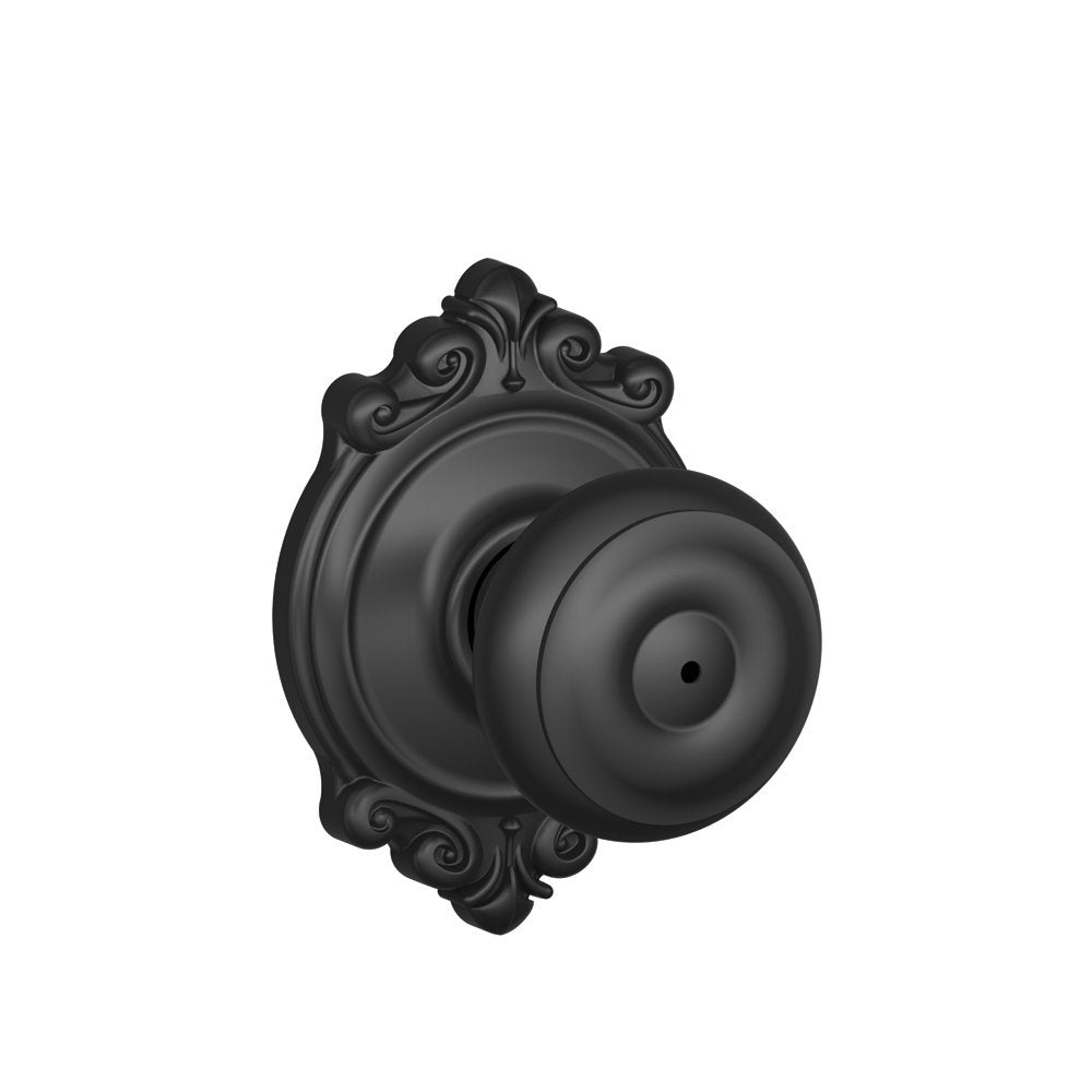 Schlage F40 GEO 622 Bed & Bath Door Knob, Matte Black