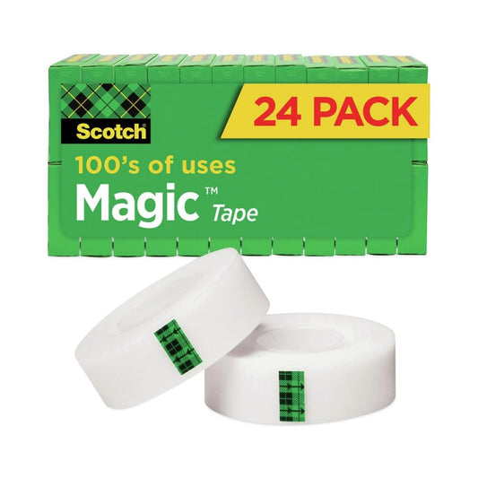 Magic Office Tape Value Pack, 3/4" x 27.7 Yards, 1" Core, Clear