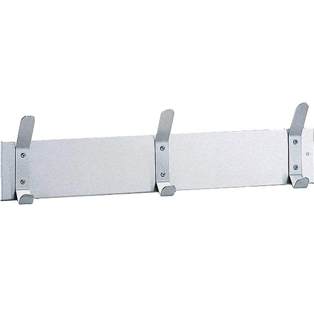 Bobrick 232x24 304 Stainless Steel Hook Strip, Satin Finish, 24" Length x 2-1/4" Width x 6-1/2" Height