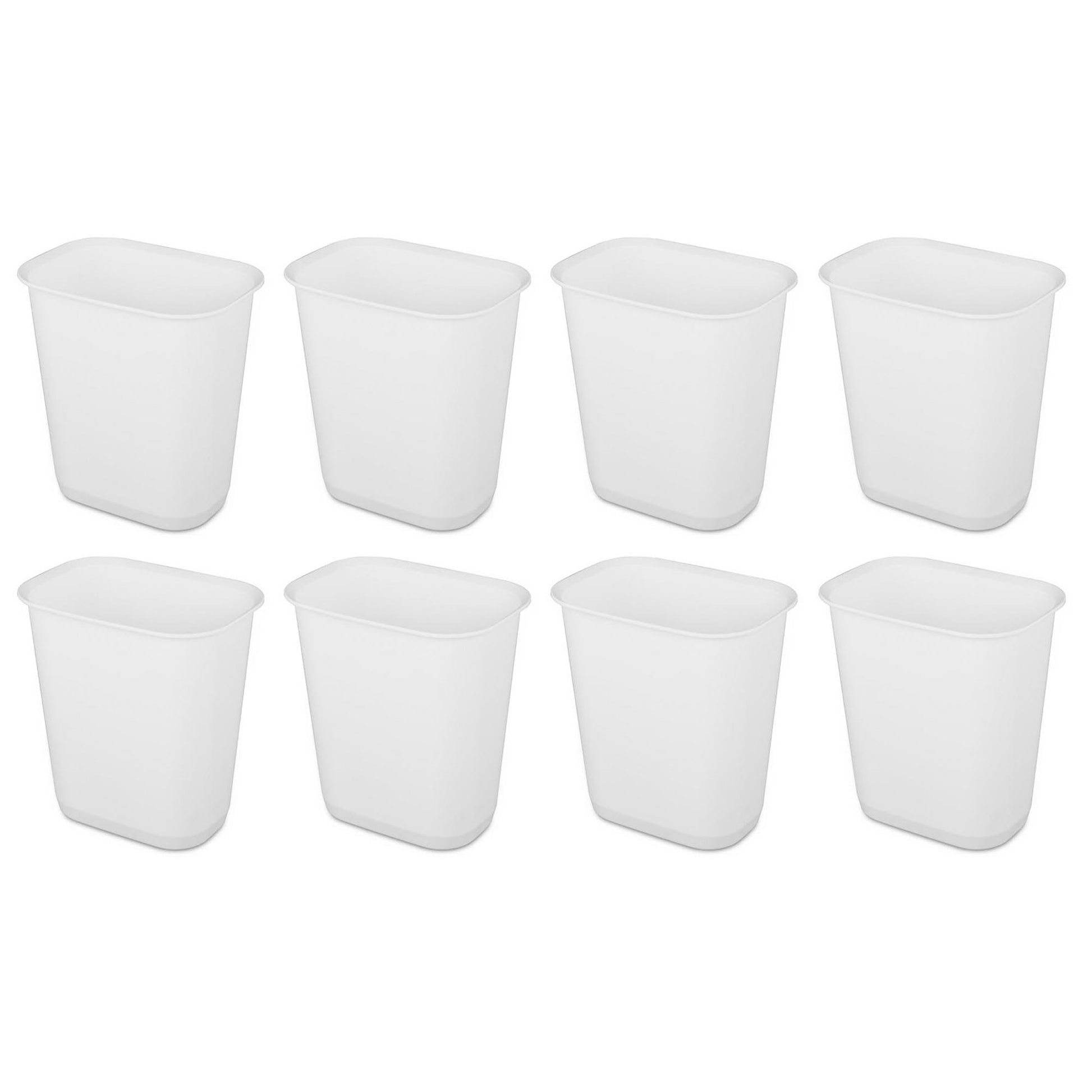 Sterilite 3 Gallon Rectangular Wastebasket 8 Pack