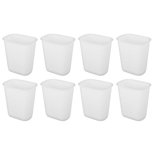 Sterilite 3 Gallon Rectangular Wastebasket 8 Pack