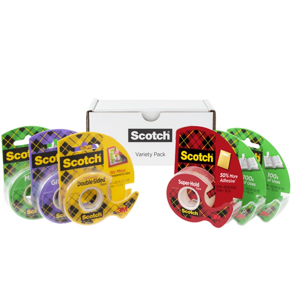 3M Scotch Variety Pack Tape, 6 Rolls