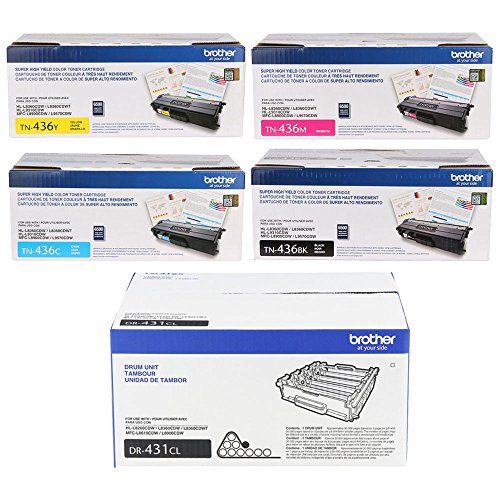 Brother TN436 Toner Cartridge Set with DR431CL Drum