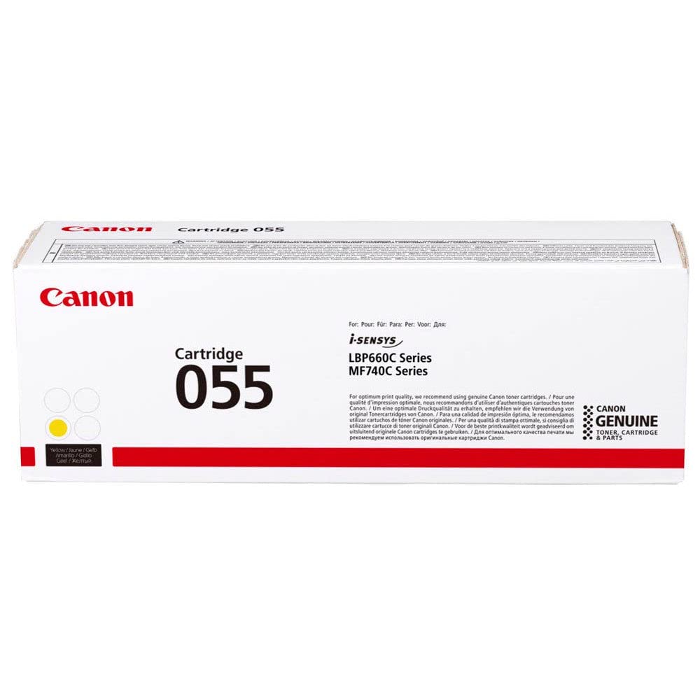 Canon Genuine 055 Yellow Toner Cartridge Compatible with LBP664Cdw, MF741Cdw, MF743Cdw, MF745Cdw, MF746Cdw