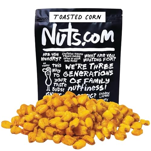 Nuts.com Toasted Corn - Roasted Non-GMO Crunchy Snack - Great for Charcuterie Boards, Chips, Popcorn, Crackers, Nuts in Resealable Bag (3 lb)