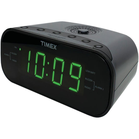 Timex T231G AM/FM Dual Alarm Clock Radio with 1.2-Inch Display and Line-In Jack (Gunmetal)