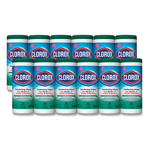 Clorox 01593CT Disinfecting Wipes, 35 Wipes/Canister, 12/CT, Fresh Scent