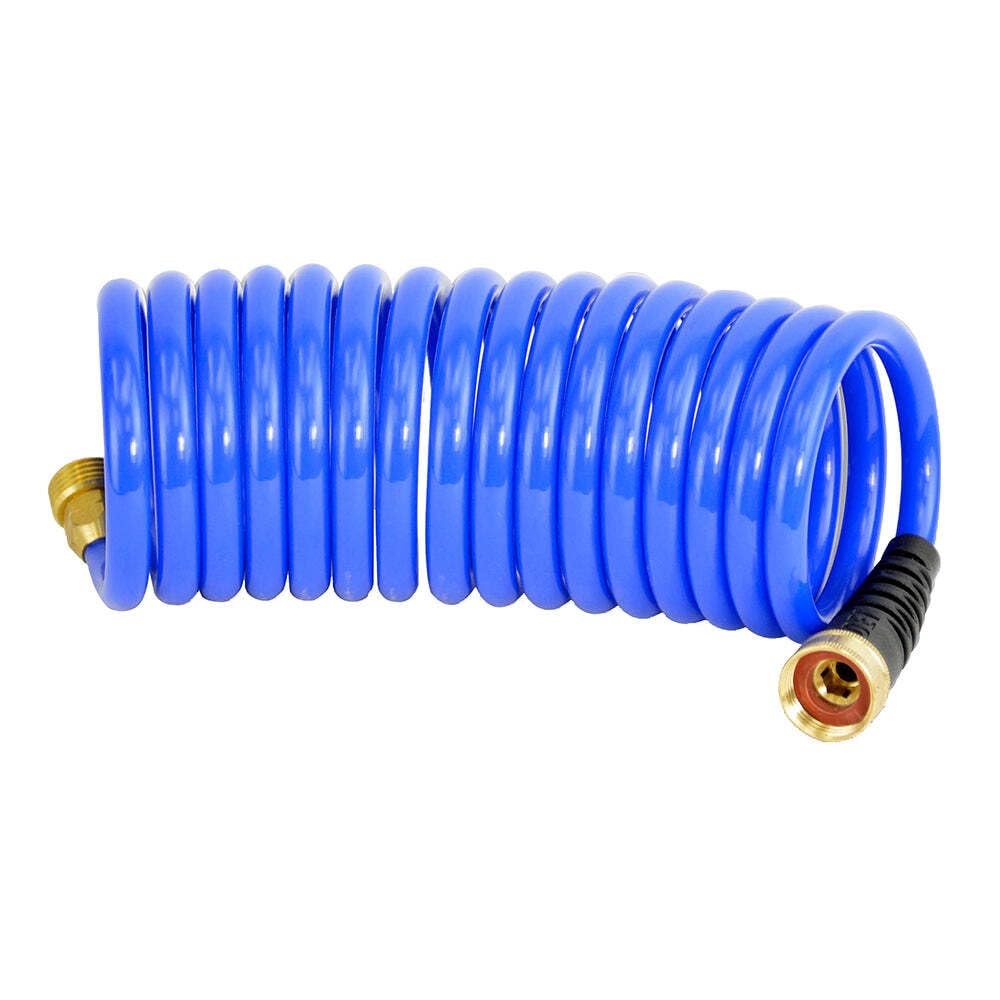 HoseCoil 3/8" Self Coiling Water Hose 15ft Blue