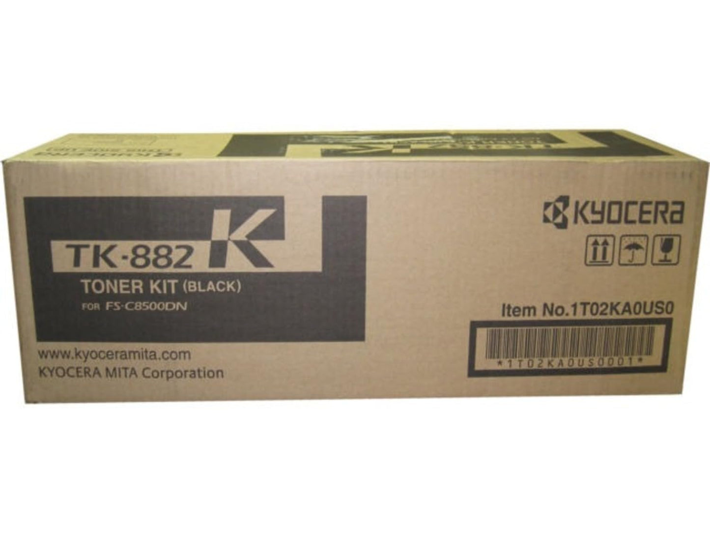 Kyocera 1T02KA0US0 Model TK-882K Toner Cartridge for Use with Kyocera ECOSYS FS-C8500DN Color Laser Printer, Up to 25000 Pages Yield (Black)