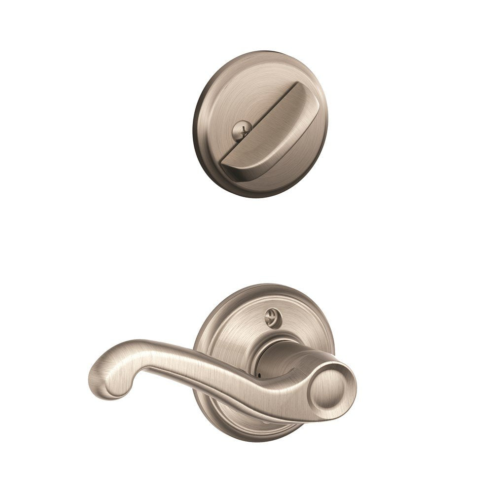 Schlage Flair F59 FLA 619 RH Satin Nickel Lever