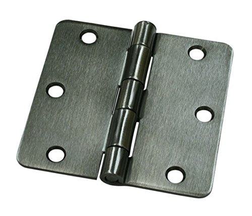 Deltana S35R415A Antique Nickel 3 1/2 x 3 1/2 x 1/4 inch Radius Hinge Residential Thickness