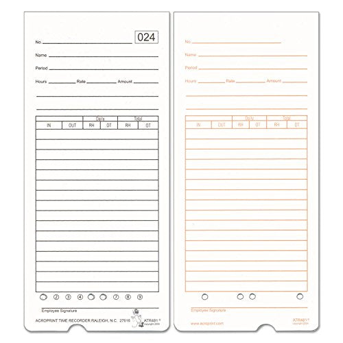 Acroprint 099115000 Time Cards ATR480 7.5x3.35 50-Pack