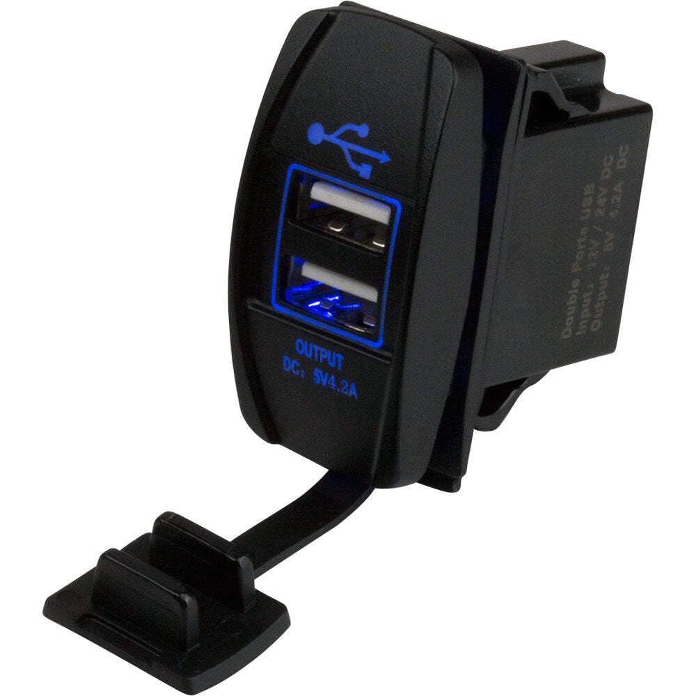 Sea Dog 426520-1 Double USB Rocker Switch-Style Power Socket