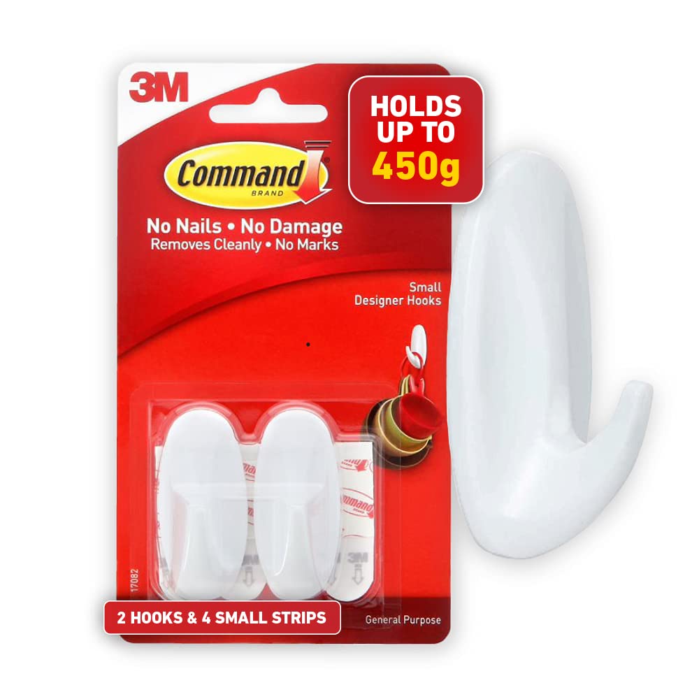 3M Command Designer Hooks Small White 2-Pack