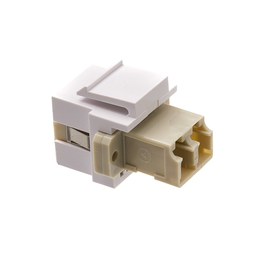 CableWholesale LC Fiber Optic Keystone Coupler, White