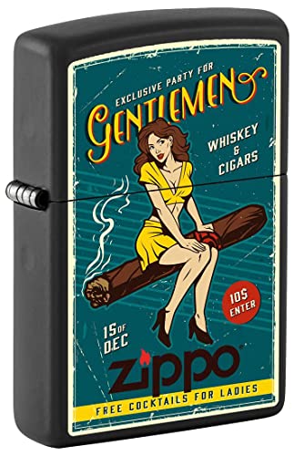 Zippo Black Matte Pin-up Girl Lighter 81329
