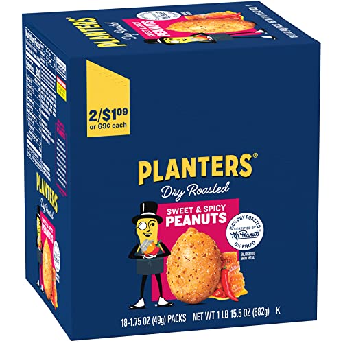 Planters Tube Nut PP 2/1.09 Sweet & Spicy Peanut 1.75 oz 6/18ct