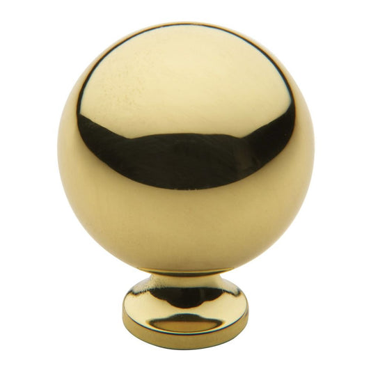 Baldwin 4961.030.BIN Spherical Design 1-1/4-Inch Diameter Cabinet Knob, Polished Brass - Lacquered