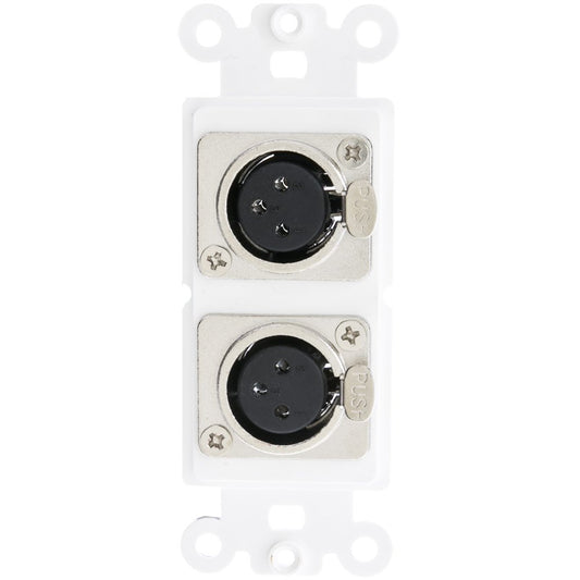 CableWholesale Decora Dual XLR Wall Plate Insert White
