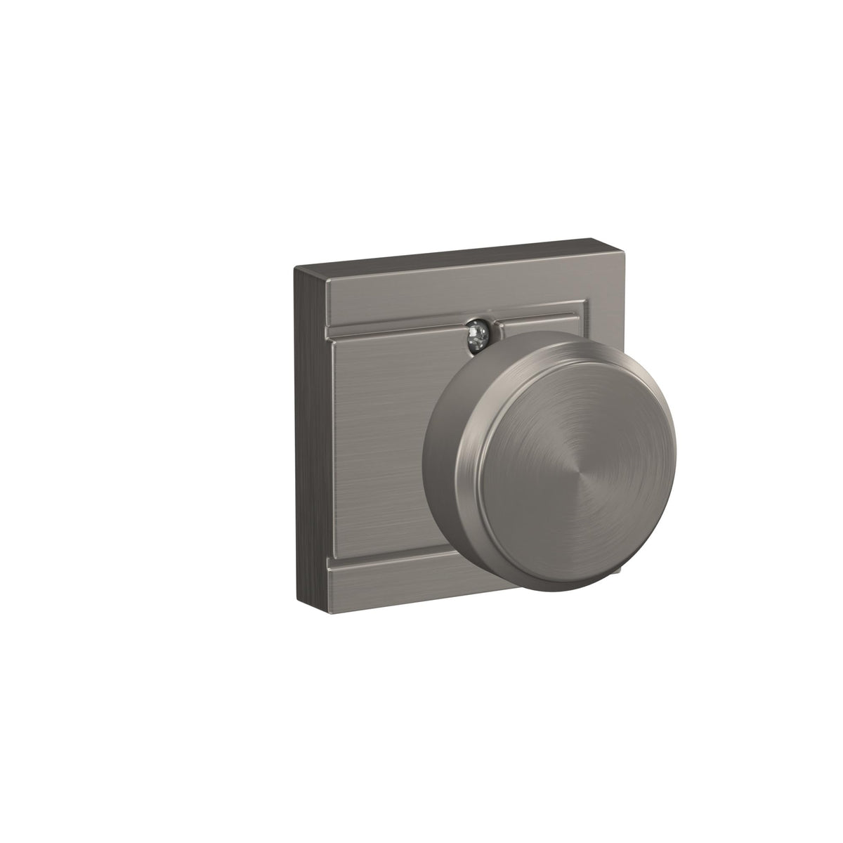 Schlage Bowery Knob Upland Dummy Satin Nickel F170 BWE 619 ULD