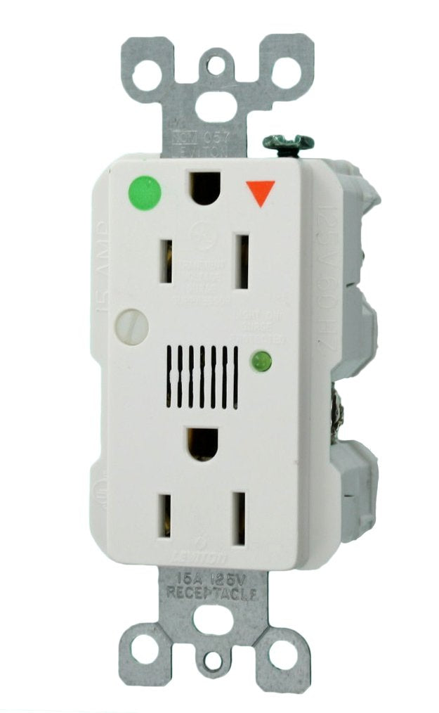 Leviton Decora Plus 8280-IGW Surge Duplex Receptacle 15A 125V White