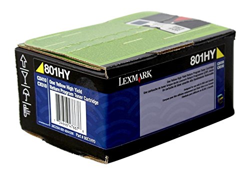 LEX80C1HY0 - Lexmark 801HY Yellow High Yield Return Program Toner Cartridge