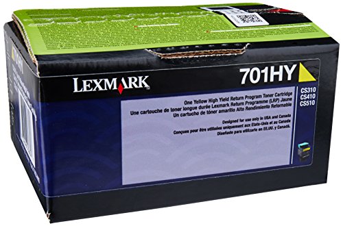 Lexmark 701 Yellow High Yield Toner Cartridge (70C1HY0)
