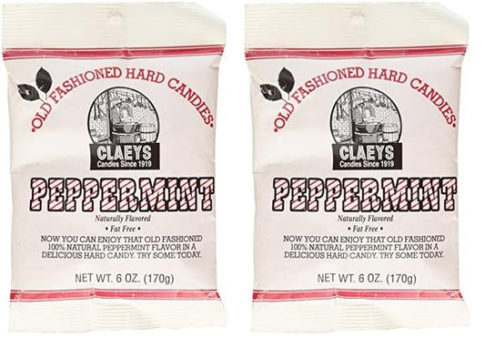 Claey's Old Fashioned Peppermint Hard Candy 6oz 2-Pack