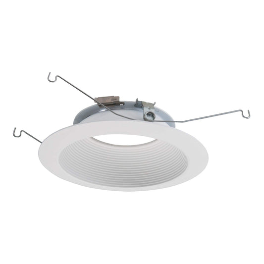 6 in. Recessed Matte White LED Baffle Lighting Trim (4-Pack)