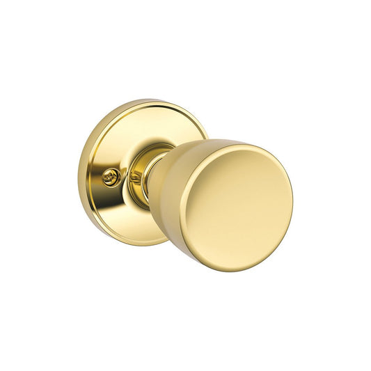 Schlage Byron Dummy Door Knob J170 BYR 605 Bright Brass