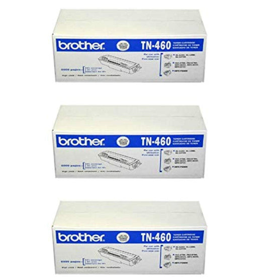 Brother TN-460 High Yield Black Toner Cartridge 3-Pack
