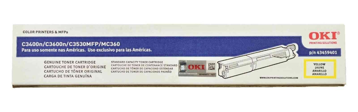 OKI 43459401 Yellow Toner Cartridge, 1000 Yield