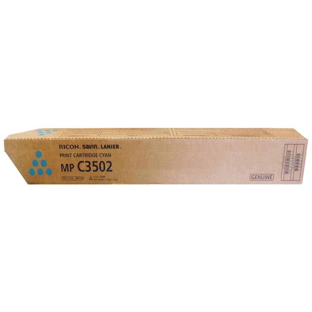 Ricoh MPC3502 Cyan 18000 Page Yield Toner Cartridge for Aficio MP C3502 / MP C3002G Multifunction Printers 841650